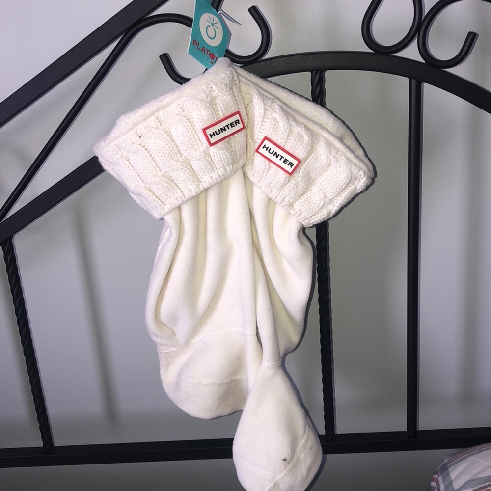 HUNTER Womens Cream Boot socks